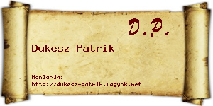 Dukesz Patrik névjegykártya